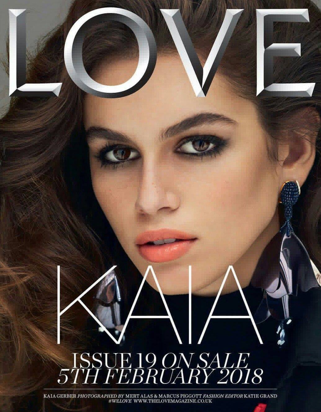 Kaia Gerber poses for Love Magazine Spring/Summer 2018