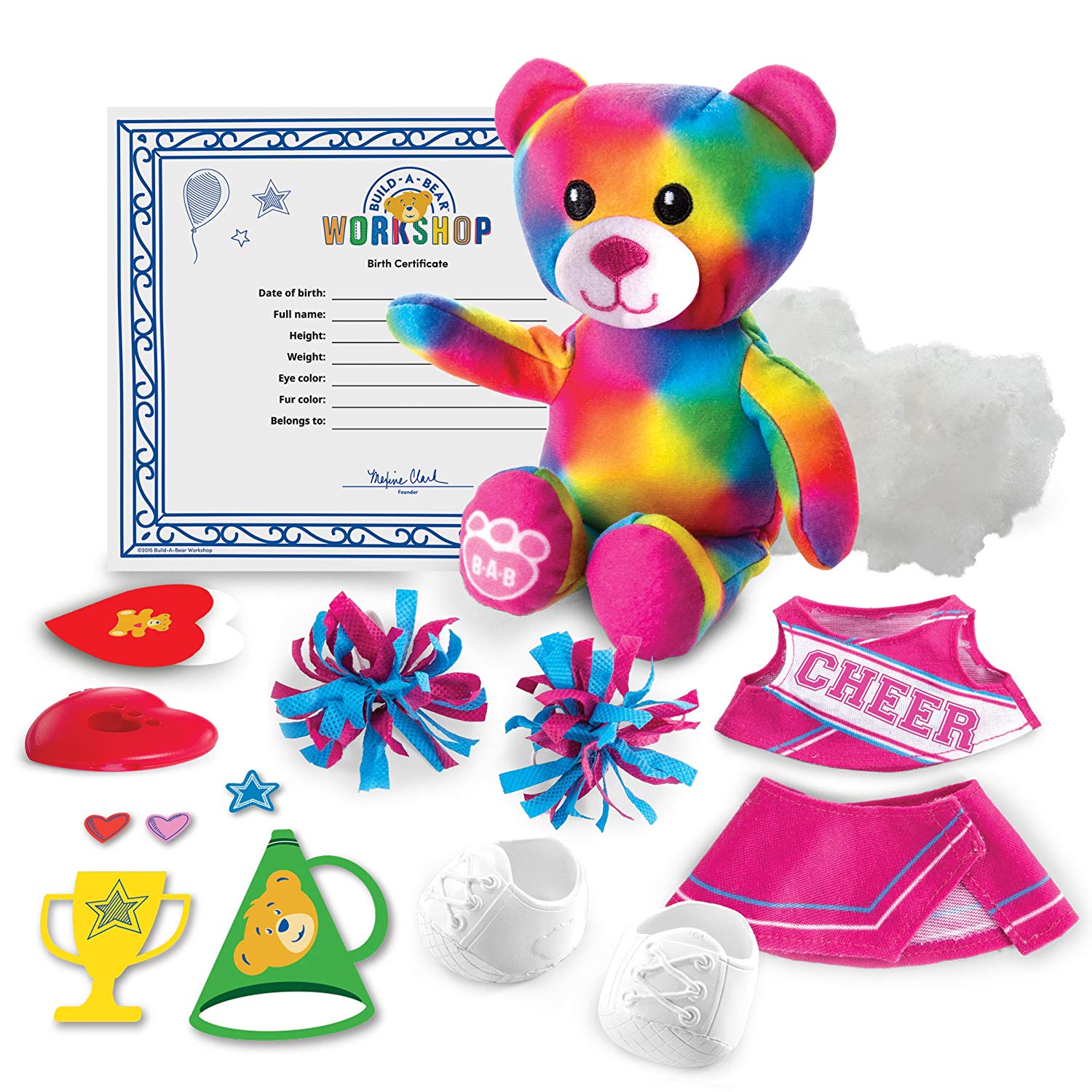 Build A Bear 20074842 Workshop - Furry Fashions - Cheer Bear Stuff Your Furry Friend, Multi