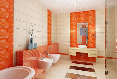 แบบห้องน้ำสีส้ม