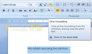 Fungsi clear formatting tool Fungsi clear formatting tool