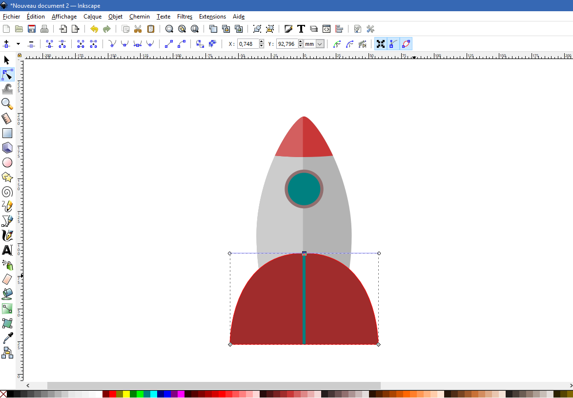 Dessiner une fusée facile avec Inkscape (en 9 étapes)