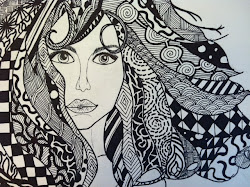zentangle space hair patterns curly easy drawing zentangles doodle negative drawings positive pattern woman meryl inspiration animal glaser sketch imgarcade