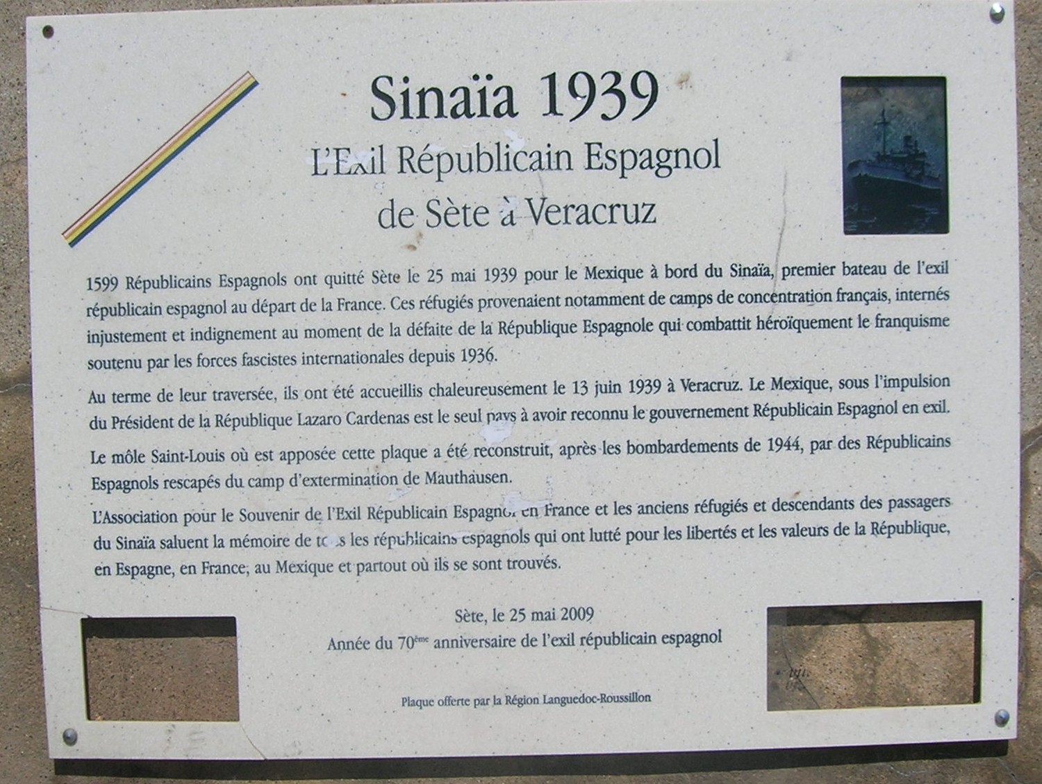 Sinaïa 1939 : L'exil républicain espagnol de Sète à Veracruz