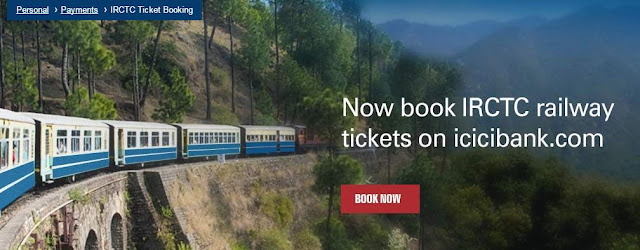 book railway ticket on ICICI bank site ICICI bank - book IRCTC tickets