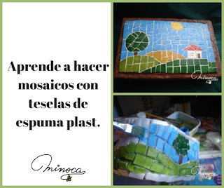 Cómo hacer mosaicos con teselas de espuma plast Reciclar telgapor o espuma plast. Decorar con mosaicos. Tutorial paso a paso para hacer mosaicos