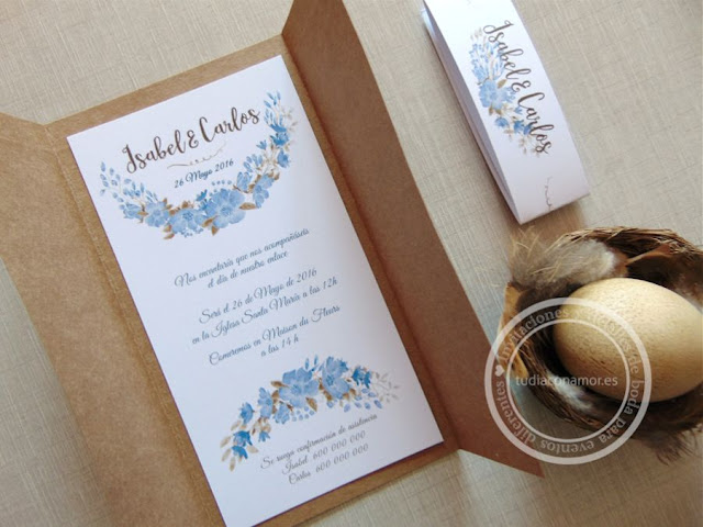 Invitaciones vintage acuarela Bonitas invitaciones vintage en flores de acuarela con tarjetón en papel kraft