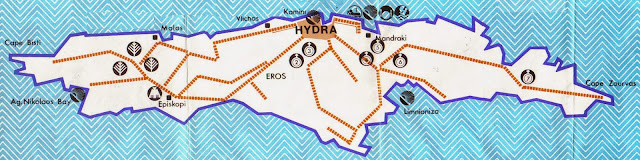 Hydra island map