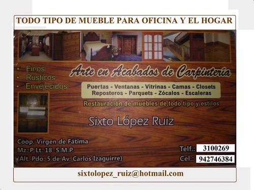 Carpintero Ebanista Restaurador Sixto Lopez