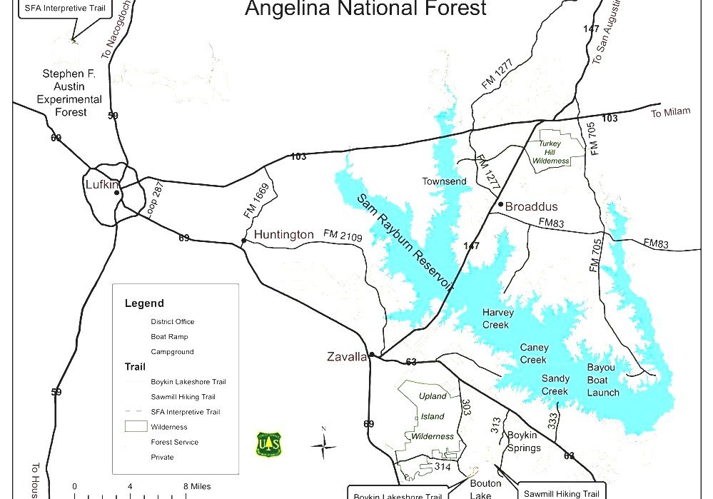 Angelina National Forest - Angelina National Forest Map
