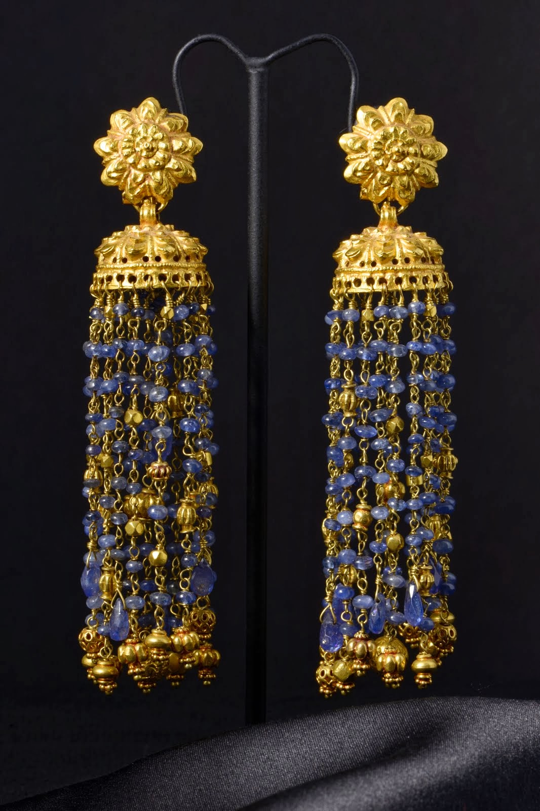 Sapphire & gold earrings