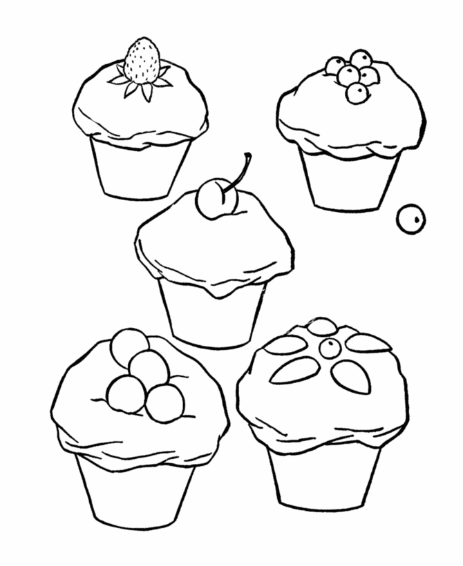 Cupcakes Coloring Pages "Happy Holidays"