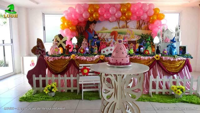 Decoração Bela Adormecida - Aurora - Mesa luxo Decoração A Bela Adormecida - Aurora - Festa de aniversário infantil - Jacarepaguá - RJ