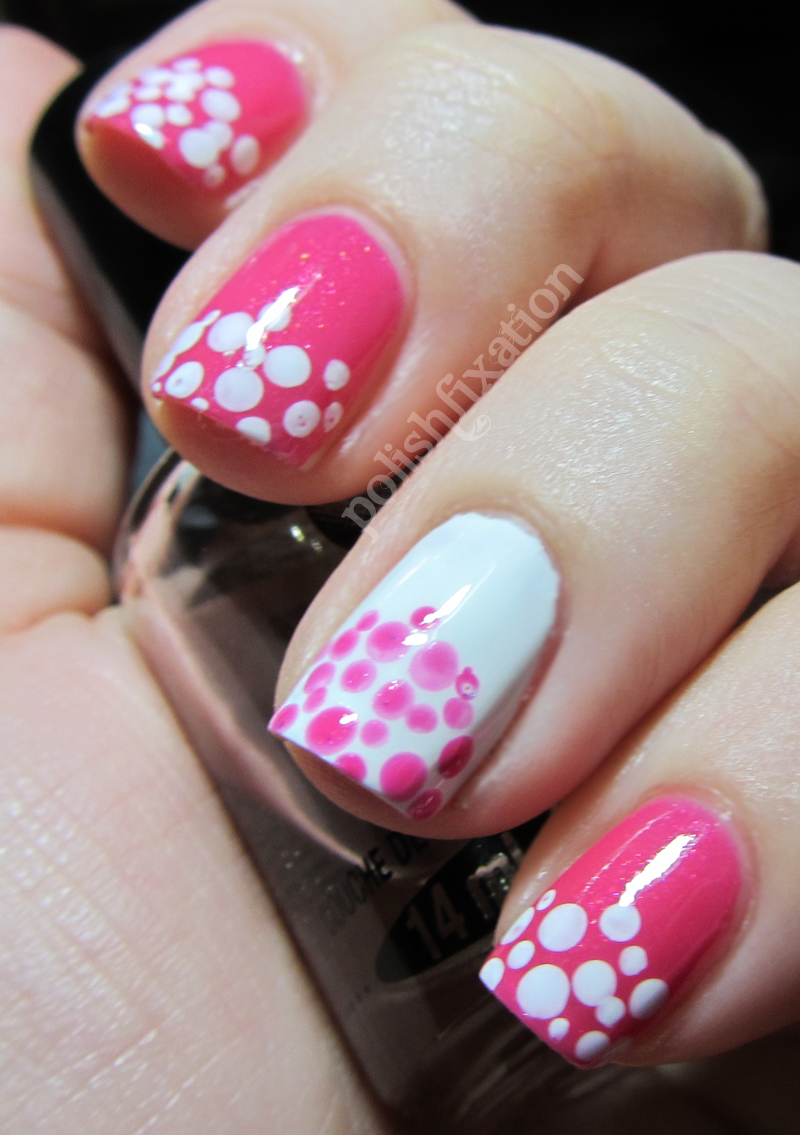 polish fixation: Pink & White Dots