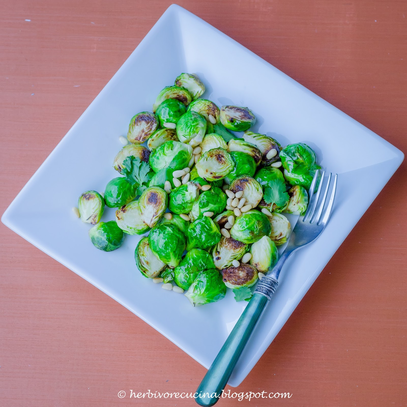 Herbivore Cucina Caramelized Brussel Sprouts in Garlic Butter