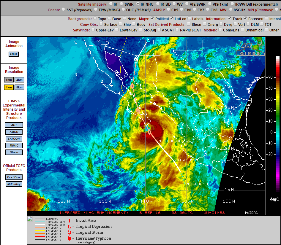 Hurricane Newton Making Landfall Near Cabo San Lucas Early This Morning