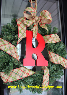 Keep it Beautiful Designs: Fabulous Friday: Christmas Monogram Wreath DIY!