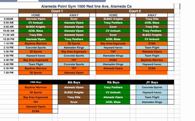 WCBBA Tournaments: 7/27/13 Alameda Schedule Update 2pm