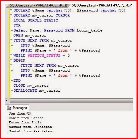 Sql Server Nested Cursor : SQL Server Cursor Example – YXYKU