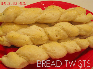 Soft and buttery homemade Bread Twists with a garlic butter glaze on top. Life-in-the-Lofthouse.com