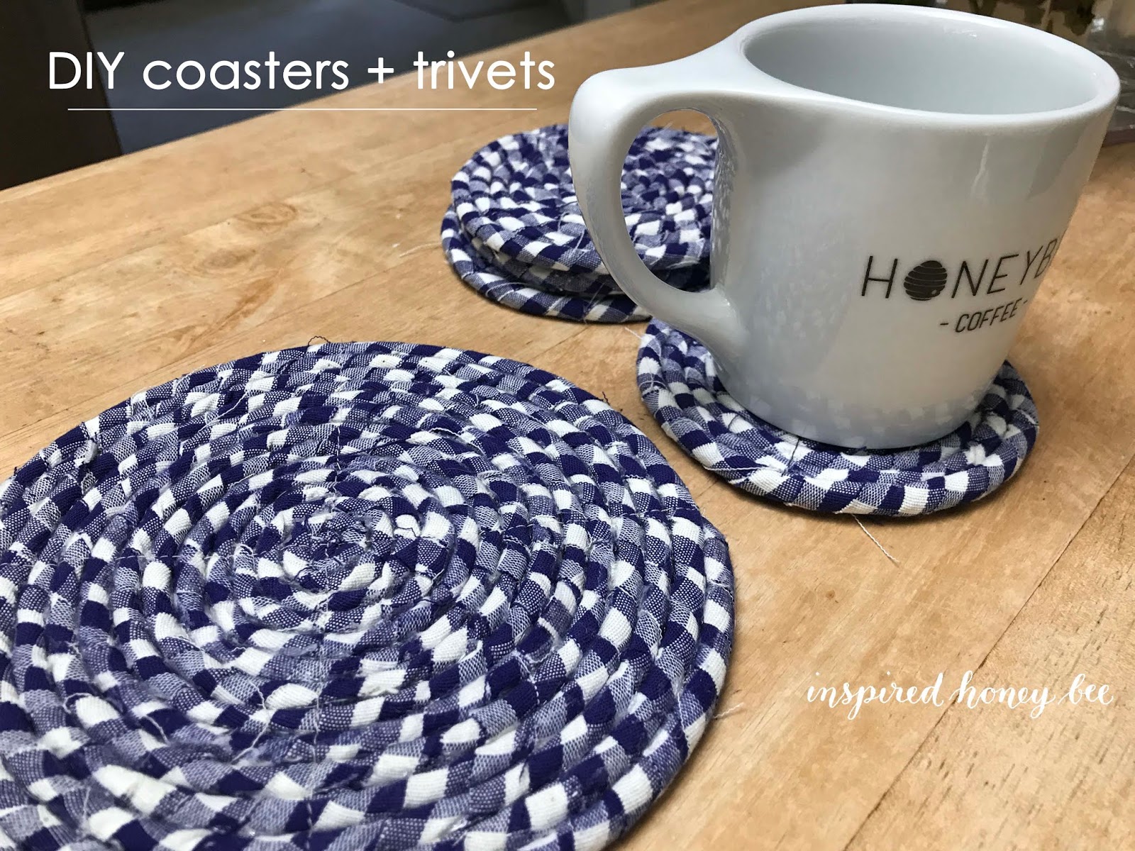 craft easy DIY fabric coasters and trivet Inspired Honey Bee