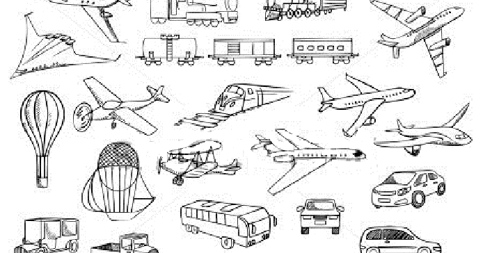 IMAGINI de colorat cu MIJLOACE de TRANSPORT pentru copiii de gradinita
