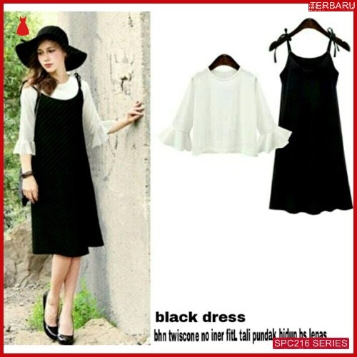 SPC216B38 Black Dress Twiscone Bhn Dress Wanita | BMGShop