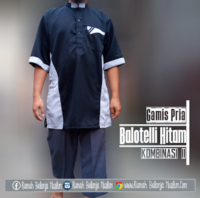 Baju Gamis Pakistan Balotelli Hitam Kombi II Baju Gamis Pakistan Balotelli Hitam Kombi II