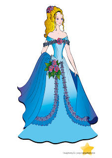 Princesa con bonito vestido azul
