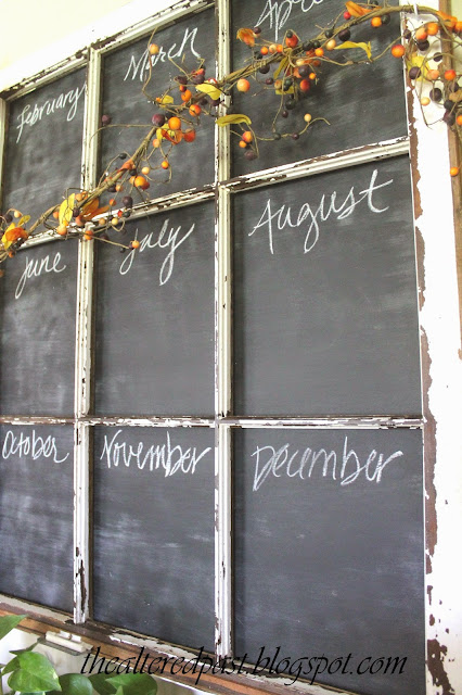 old window chalkboard calendar, spain hill farm blog