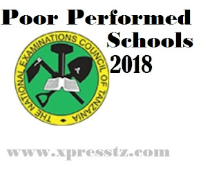 Top last:Poor performed Schools in 2018 ACSEE Results