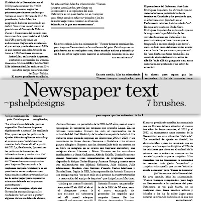 Newspaper text brushes