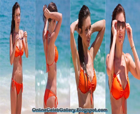 Audrina Patridge Orange Bikini Babe Candids in Cabo San Lucas