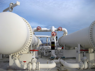 large shell and tube heat exchangers at oil refinery large shell and tube heat exchangers at oil refinery