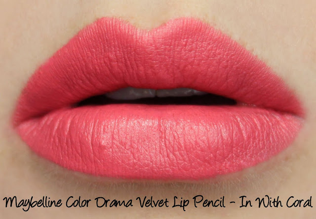 Maybelline Color Drama Lip Pencil - In With Coral Swatches & Review