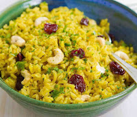Arroz com Açafrão, Castanhas e Cerejas Desidratadas Arroz com Açafrão, Castanhas e Cerejas Desidratadas (vegana)