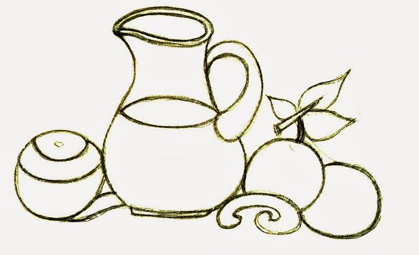desenho de jarra de suco de laranja para pintar em semaninha de panos de copa