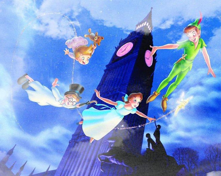 6 Walt Disney Peter Pan and Friend's Flying Cartoon Pictures