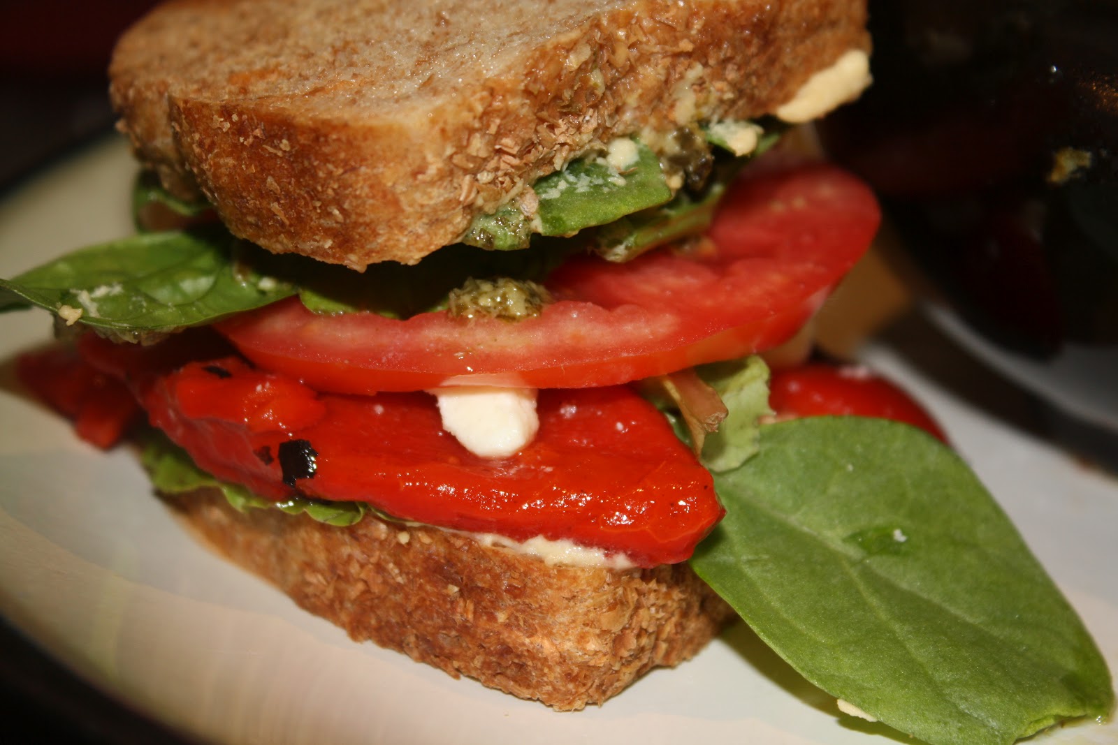 CaraCakes: Hummus Veggie Sandwich