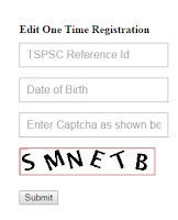 edit TSPSC one time registration