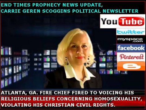 CARRIE GEREN SCOGGINS OF END TIMES PROPHECY NEWS UPDATE, TV SPOT AND WEBCAST ON YOUTUBE