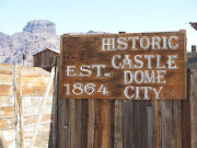 Gravel road to Castle Dome City. Castle Dome City and Castle Dome (castle dome city )