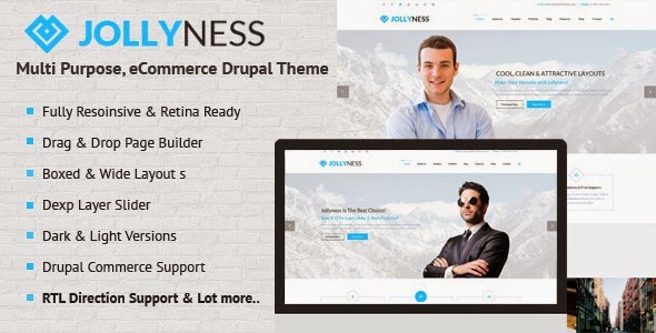 Best New Premium Drupal Theme 2016 Jollyness Drupal Theme