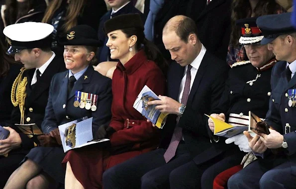 Catherine, Duchess of Cambridge and Prince William, Duke of Cambridge attend a ceremony marking the end of RAF Search and Rescue (SAR) Force operations during a visit to RAF Valley