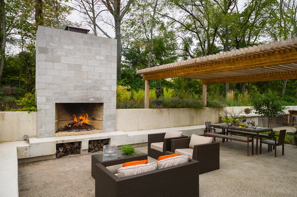 how to block a fireplace pictures Modern Outdoor Fireplace Concrete Outdoor Fireplace Outdoor  