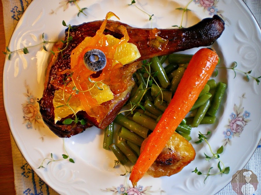 Pato confitado a la naranja