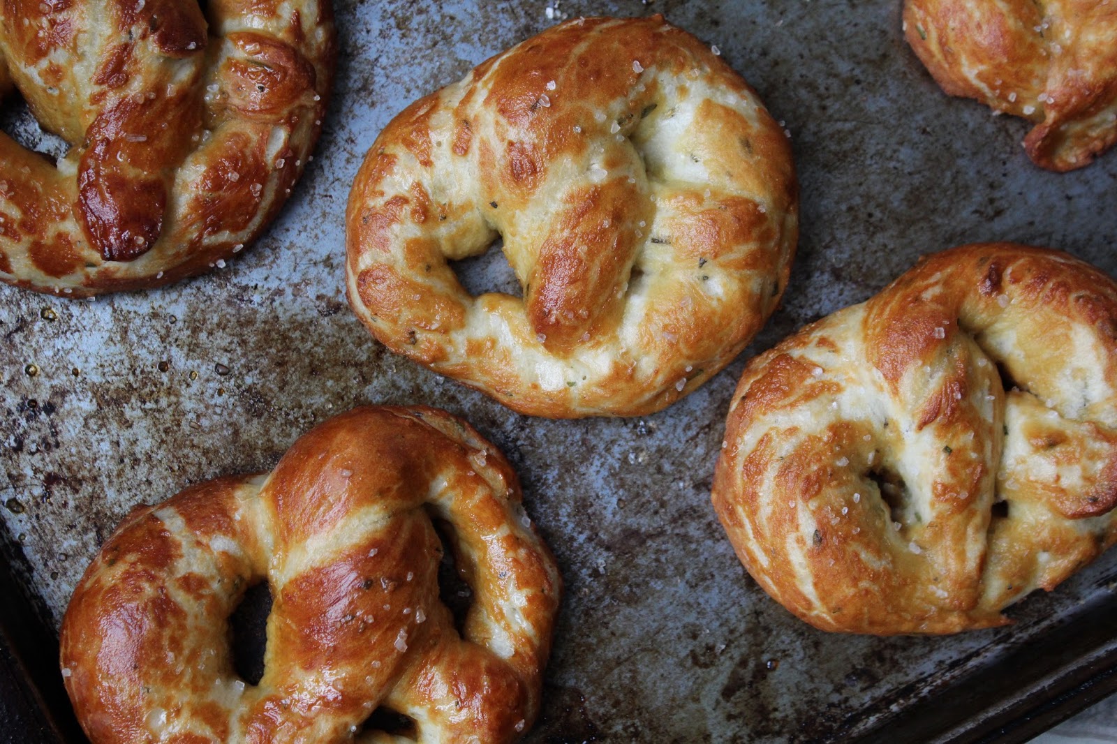 The Lifestyle Notebook Homemade Rosemary Sea Salt Soft Pretzels