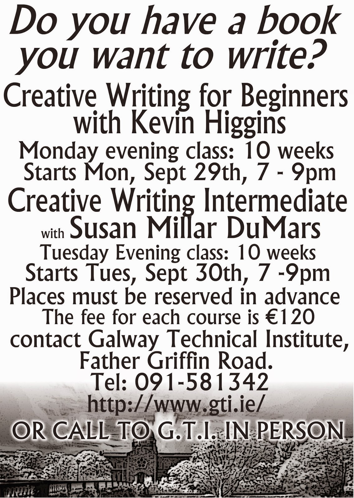 creative writing classes galway