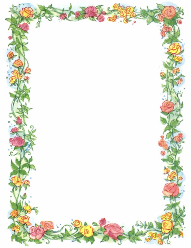 Free Vintage Clip Art - Pretty Vintage Red Currant and Floral Border  title=