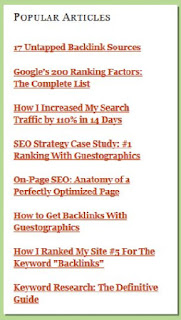 Seo inPage: Incluye links en el sibebar de tu homepage hacia las páginas importantes