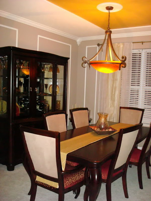 red and gold dining room